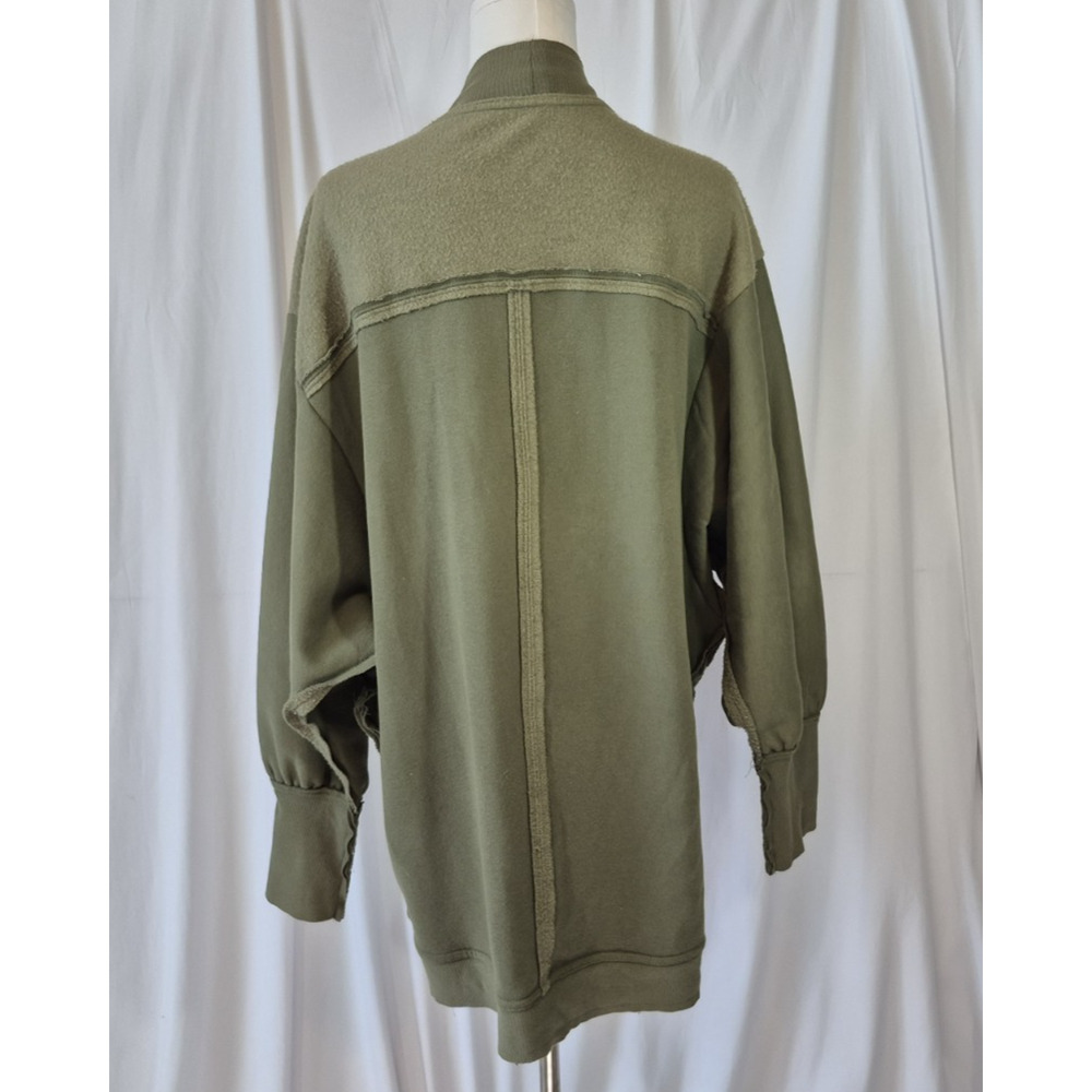 Anthropologie Pilcro Aubrey Draped Cardigan Oversized Green Fleece Small - Picture 10 of 13
